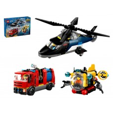 Конструктор LEGO City Ремикс вертолетов, пожарных машин и подлодок, 874 детали 60462 Конструктор LEGO City Ремикс вертолетов, пожарных машин и подлодок, 874 детали 60462