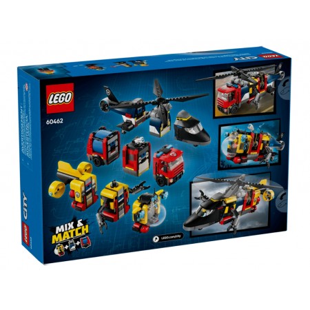 Конструктор LEGO City Ремикс вертолетов, пожарных машин и подлодок, 874 детали 60462