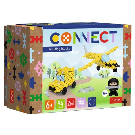 Конструктор 2 в 1 Trefl Connect Самолет и джип, 94 элемента 61969