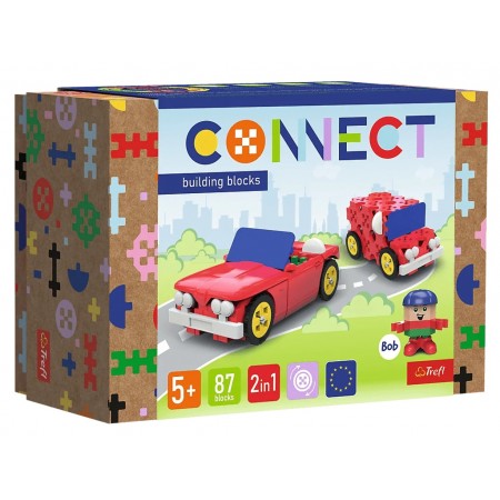 Конструктор 2 в 1 Trefl Connect Автомобили, 87 элементов 61970