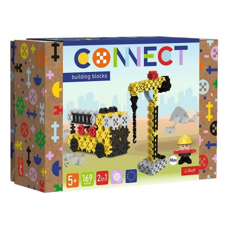 Конструктор 2 в 1 Trefl Connect Строительная техника, 169 элементов 61971