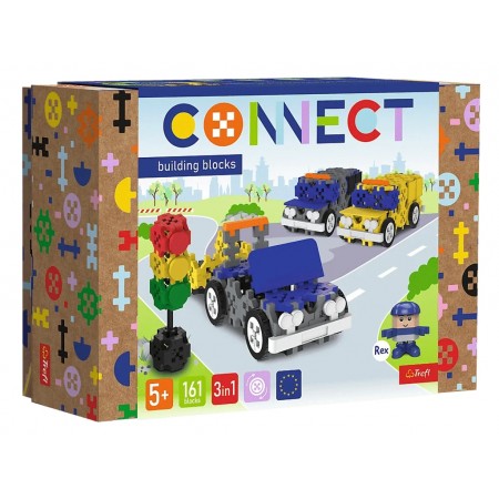 Конструктор 3в1 Trefl Connect Автомобілі та світлофор, 161 елемент 61974 Конструктор 3в1 Trefl Connect Автомобілі та світлофор, 161 елемент 61974