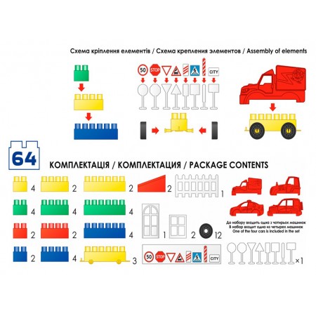 Конструктор Техно №1, 60 деталей, Домик Технок 0496