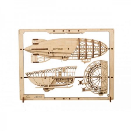 Дерев'яний механічний 3D конструктор Ugears Цепелін