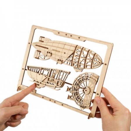 Дерев'яний механічний 3D конструктор Ugears Цепелін