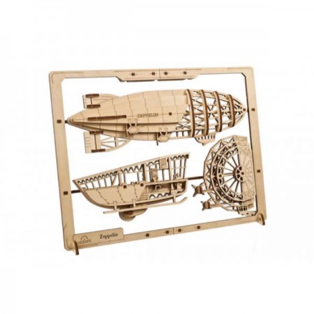 Дерев'яний механічний 3D конструктор Ugears Цепелін