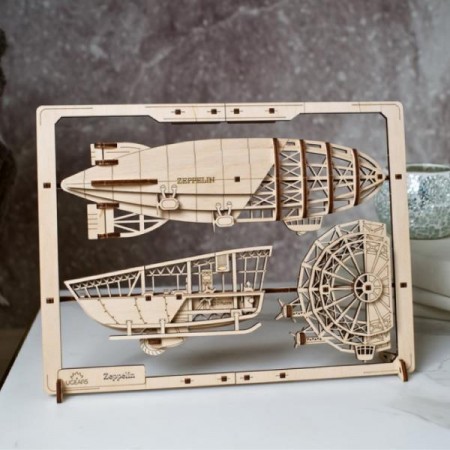 Дерев'яний механічний 3D конструктор Ugears Цепелін