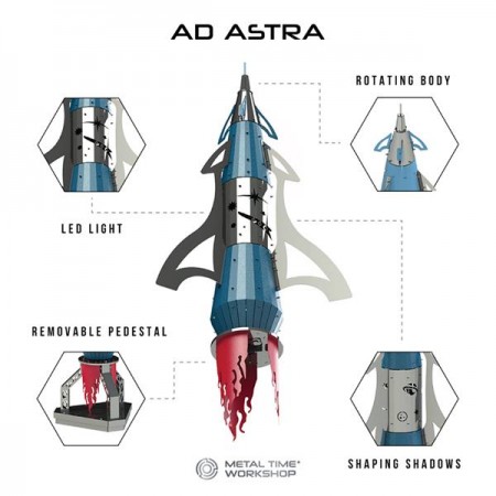 Колекційна модель-конструктор Metal Time Ad Astra механічна космічна ракета MT050 Колекційна модель-конструктор Metal Time Ad Astra механічна космічна ракета MT050