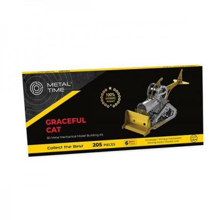 Коллекционная модель-конструктор Metal Time Graceful CAT механический бульдозер MT073