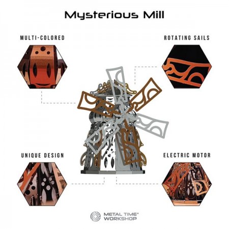 Колекційна модель-конструктор Metal Time Mysterious Mill Млин електронний двоколірна MT054 Колекційна модель-конструктор Metal Time Mysterious Mill Млин електронний двоколірна MT054