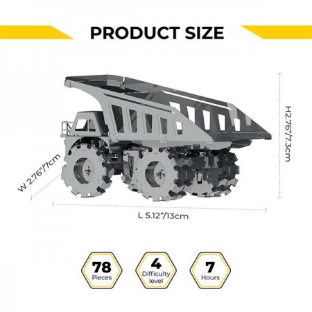 Коллекционная модель-конструктор Metal Time Quarry Transporter Карьерный самосвал механический MT014