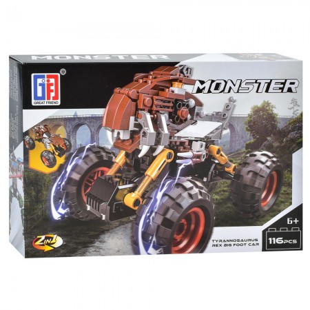 Конструктор машинка-монстр BabyToys 123-338-41, 116-143 детали