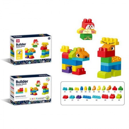 Блочный конструктор BabyToys 188-650, 44 детали с наклейками