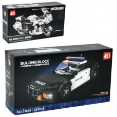 Конструктор 33006-4 поліція, транспорт, 2 види (мотоцикл 318дет, машина 253дет), в кор-ці, 26-14-7см Конструктор 33006-4 поліція, транспорт, 2 види (мотоцикл 318дет, машина 253дет), в кор-ці, 26-14-7см