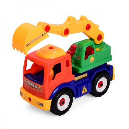 Конструктор на шурупах BabyToys 5466 экскаватор кран 24см