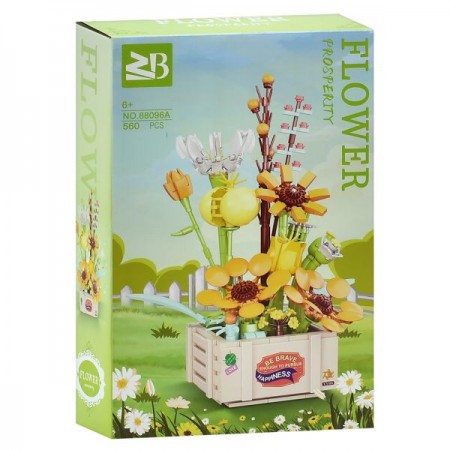 Конструктор блочный BabyToys цветы 516 деталей