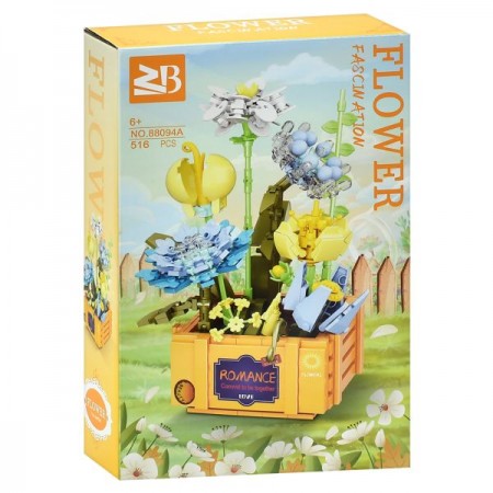 Конструктор блочный BabyToys цветы 516 деталей
