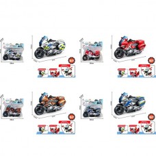 Конструктор мотоцикл BabyToys 9090C с инерцией 4 вида 17см