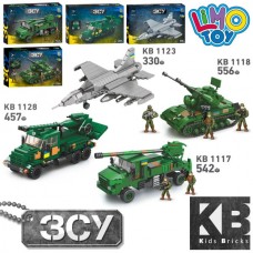 Конструктор военный транспорт KB 1117 330 деталей 4 модели Конструктор военный транспорт KB 1117 330 деталей 4 модели