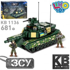 Конструктор KB 1136 військовий, танк, M1A2 Abrams, фігурки, 681дет, в кор-ці