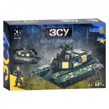 Конструктор KB 1136 військовий, танк, M1A2 Abrams, фігурки, 681дет, в кор-ці