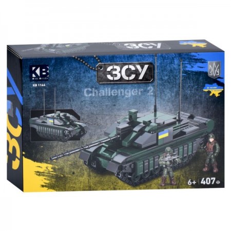 Конструктор KB 1144 військовий, танк, Challenger 2, фігурки, 407дет, в кор-ці Конструктор KB 1144 військовий, танк, Challenger 2, фігурки, 407дет, в кор-ці