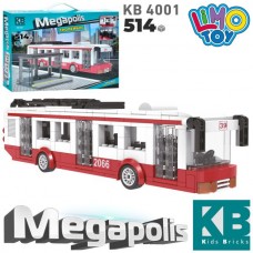 Конструктор KB 4001 тролейбус, зупинка, 514дет, в кор-ці