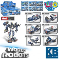 Конструктор KB 5000 поліція, транспорт, 6 видів(від 79дет), в кор-ці, 6в1, 6шт в дисплеї Конструктор KB 5000 поліція, транспорт, 6 видів(від 79дет), в кор-ці, 6в1, 6шт в дисплеї