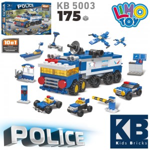 Конструктор KB 5003 полиция, 10в1, машина, 175дет