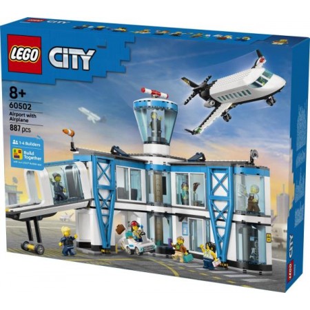 Конструктор LEGO City Аэропорт с самолетом 887 Деталей 60502