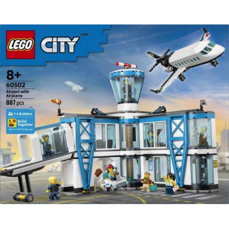 Конструктор LEGO City Аэропорт с самолетом 887 Деталей 60502