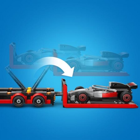 Конструктор LEGO® City Вантажівка для демонстрації F1® із перегоновим автомобілем Audi F1® 508 деталей