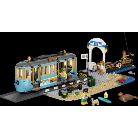 Конструктор LEGO® City Классический трамвай до пляжа — игрушечные поезда, 693 детали