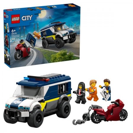 Конструктор LEGO City Поліцейський фургон для перевезення в'язнів 198 Деталей Конструктор LEGO City Поліцейський фургон для перевезення в'язнів 198 Деталей