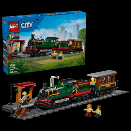 Конструктор LEGO® City Старовинний паровоз, 575 деталей