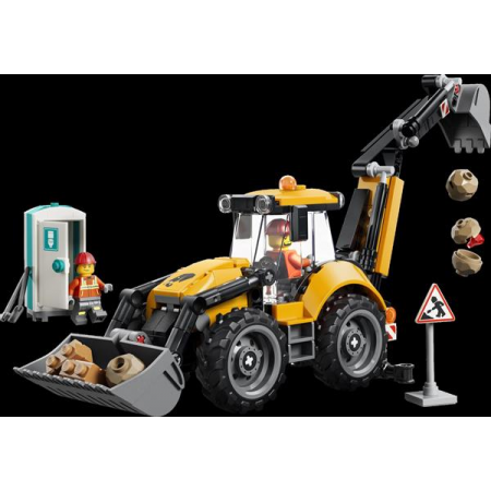 Конструктор LEGO® City Жовтий екскаватор-навантажувач - Будівельна іграшка, 301 деталей Конструктор LEGO® City Жовтий екскаватор-навантажувач - Будівельна іграшка, 301 деталей