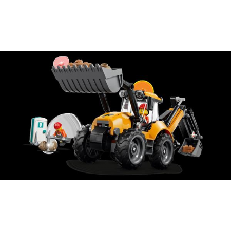 Конструктор LEGO® City Жовтий екскаватор-навантажувач - Будівельна іграшка, 301 деталей Конструктор LEGO® City Жовтий екскаватор-навантажувач - Будівельна іграшка, 301 деталей