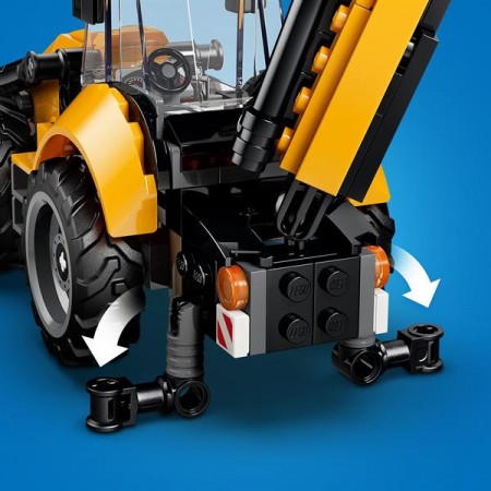 Конструктор LEGO® City Жовтий екскаватор-навантажувач - Будівельна іграшка, 301 деталей Конструктор LEGO® City Жовтий екскаватор-навантажувач - Будівельна іграшка, 301 деталей