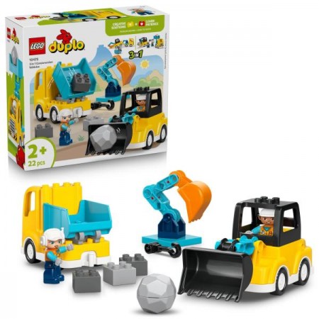 Конструктор LEGO DUPLO Town 3-в-1 Будівельна техніка 22 Деталі Конструктор LEGO DUPLO Town 3-в-1 Будівельна техніка 22 Деталі