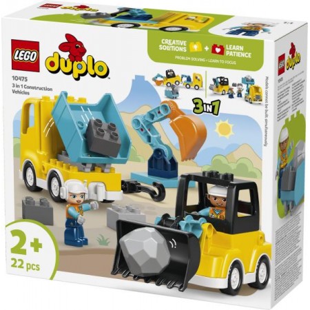 Конструктор LEGO DUPLO Town 3-в-1 Будівельна техніка 22 Деталі Конструктор LEGO DUPLO Town 3-в-1 Будівельна техніка 22 Деталі