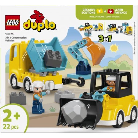 Конструктор LEGO DUPLO Town 3-в-1 Будівельна техніка 22 Деталі Конструктор LEGO DUPLO Town 3-в-1 Будівельна техніка 22 Деталі