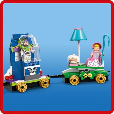 Конструктор LEGO Disney и Pixar Празднование из Истории игрушек поезд и авто для гонки 206 деталей Конструктор LEGO Disney и Pixar Празднование из Истории игрушек поезд и авто для гонки 206 деталей