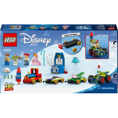 Конструктор LEGO Disney и Pixar Празднование из Истории игрушек поезд и авто для гонки 206 деталей Конструктор LEGO Disney и Pixar Празднование из Истории игрушек поезд и авто для гонки 206 деталей