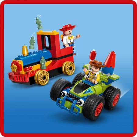 Конструктор LEGO Disney и Pixar Празднование из Истории игрушек поезд и авто для гонки 206 деталей Конструктор LEGO Disney и Pixar Празднование из Истории игрушек поезд и авто для гонки 206 деталей