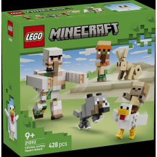 Конструктор LEGO® Minecraft™ Куриный Жокей: атака в пустыне Игрушка, 428 деталей 