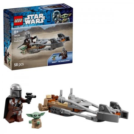 Конструктор LEGO Star Wars TM Скоростной мотоцикл Мандалорца и Грогу 58 Деталей 75436