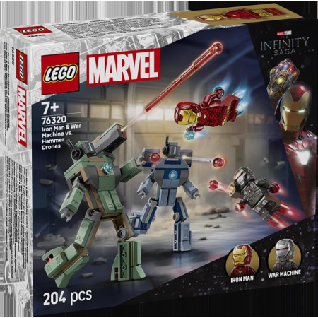 Конструктор LEGO Super Heroes Залізна людина та Бойова Машина проти Хаммер Дронів 204 деталі Конструктор LEGO Super Heroes Залізна людина та Бойова Машина проти Хаммер Дронів 204 деталі