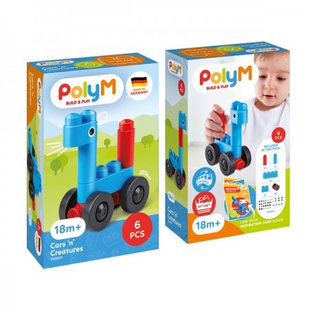Конструктор PolyM Машинки і звірята 6 деталей Конструктор PolyM Машинки і звірята 6 деталей