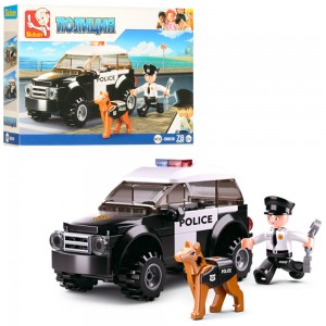 Конструктор SLUBAN M38-B0639 полиция, машина, фигурка, собака, 78 деталей