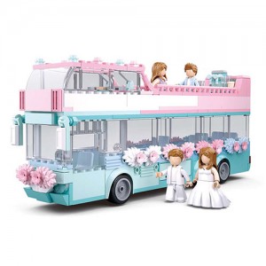 Конструктор SLUBAN M38-B0769 свадьба, автобус, посуда, фигурки, 379 деталей